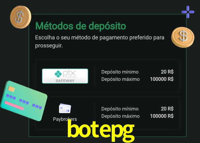 O cassino botepg oferece uma grande variedade de métodos de pagamento